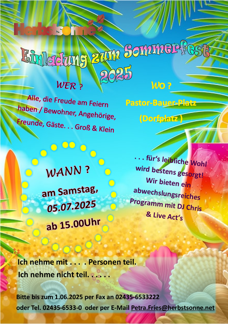 Ihre Einladung zum Sommerfest 2025.